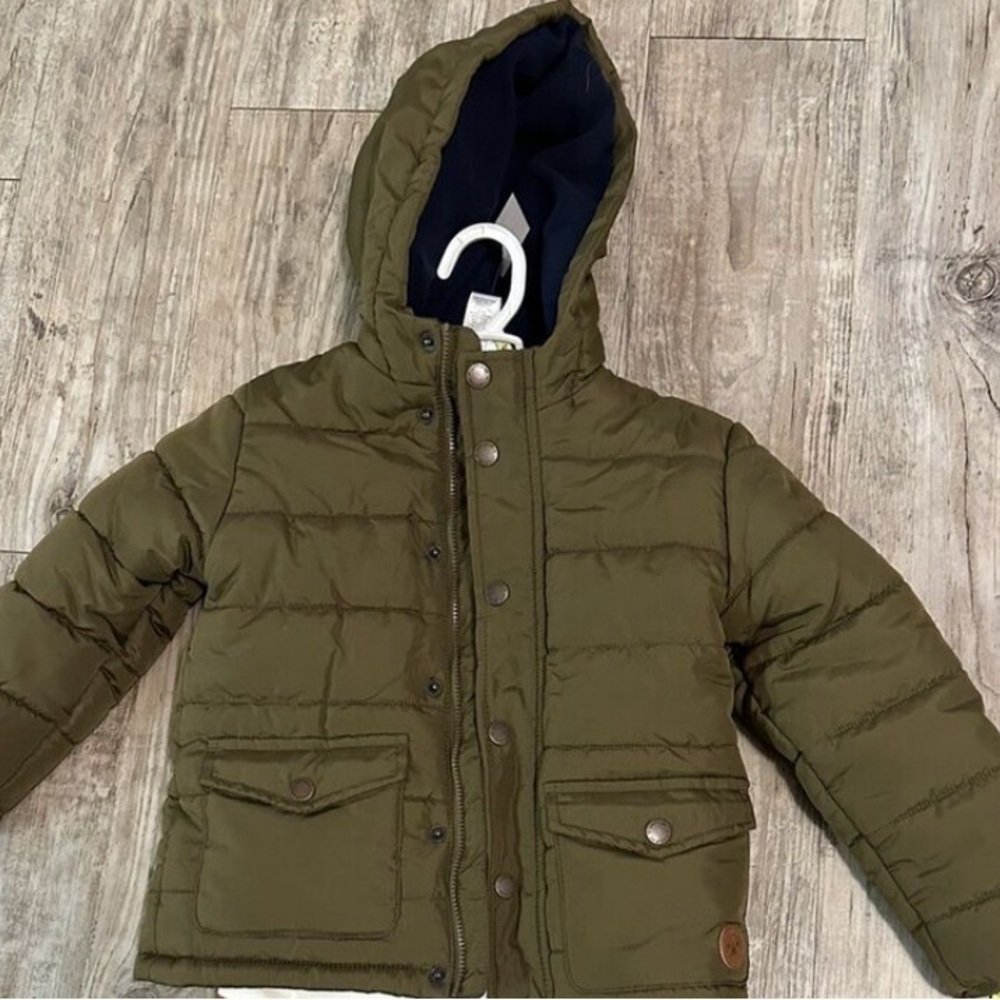 Little Me Winter Aviator Bomber Jacket  Army Green  12 Months